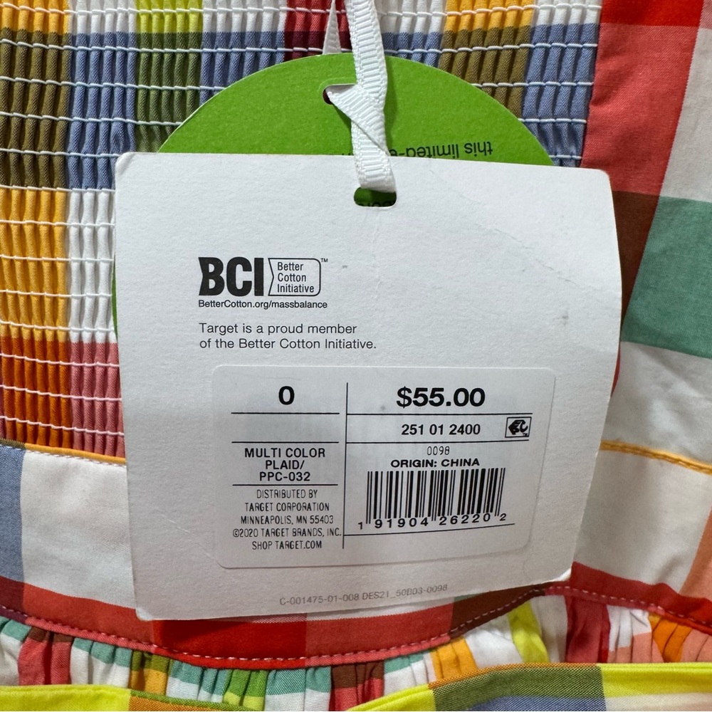 NWT Christopher John Rogers X Target Gingham Plaid Dress Colorful Belt Women's 0 - Picture 11 of 16